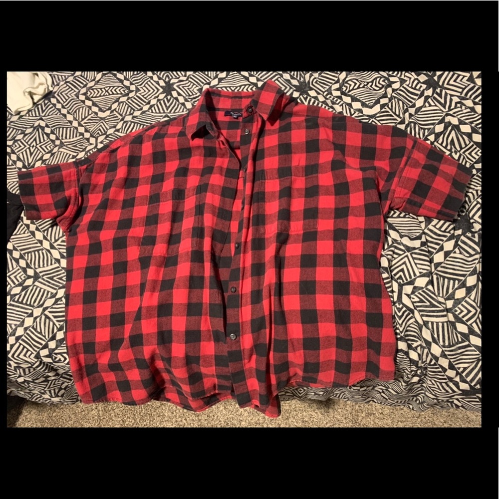 Plaid button down shirt